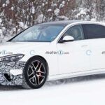 Mercedes-AMG S63y también híbrido enchufable espiado en la nieve