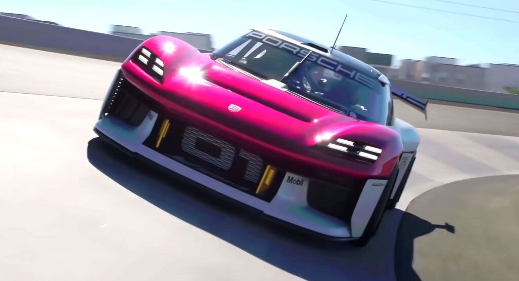 Vea y escuche el concepto de vehículo eléctrico Porsche Mission R en la pista de carreras por primera vez