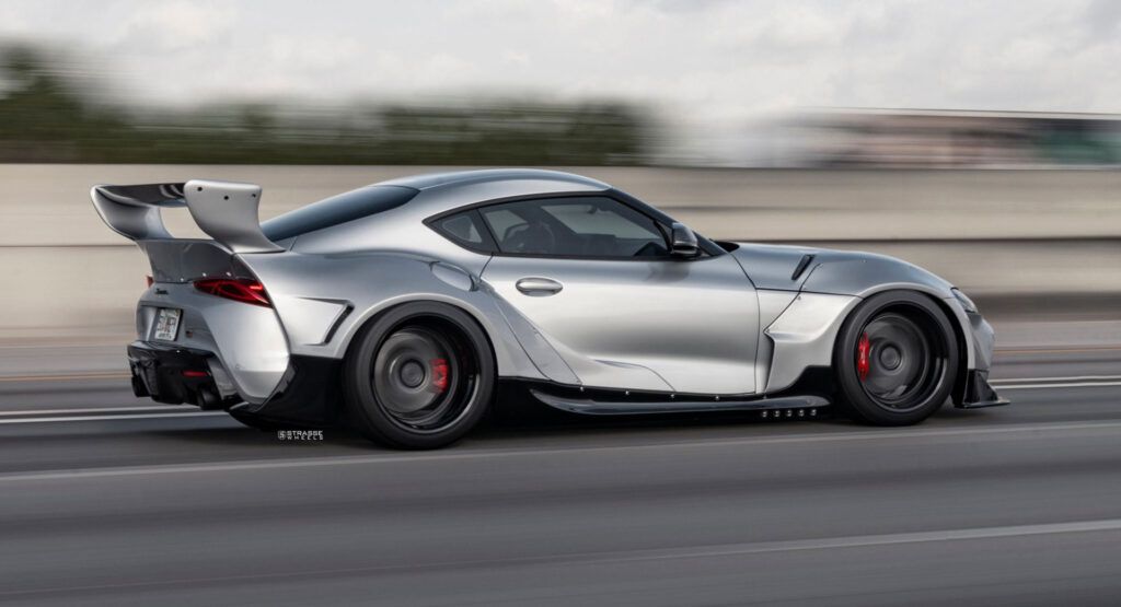 Este Toyota GR Supra de fuselaje ancho probablemente llame más la atención que un Lamborghini