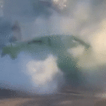 Conductor de Ford Mustang intenta quemarse y termina chocando contra una camioneta